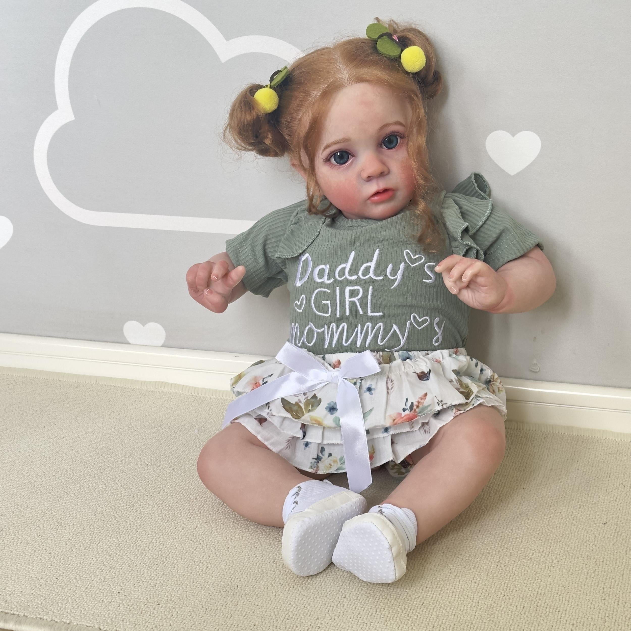 24inch Finished Painted Doll Reborn Baby Lifelike Soft Touch Skin