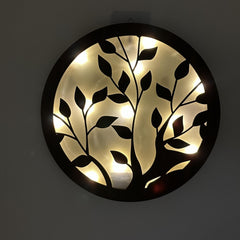 Children's Room Decoration Wall Clock LED Creative Light Retro Wooden Sign