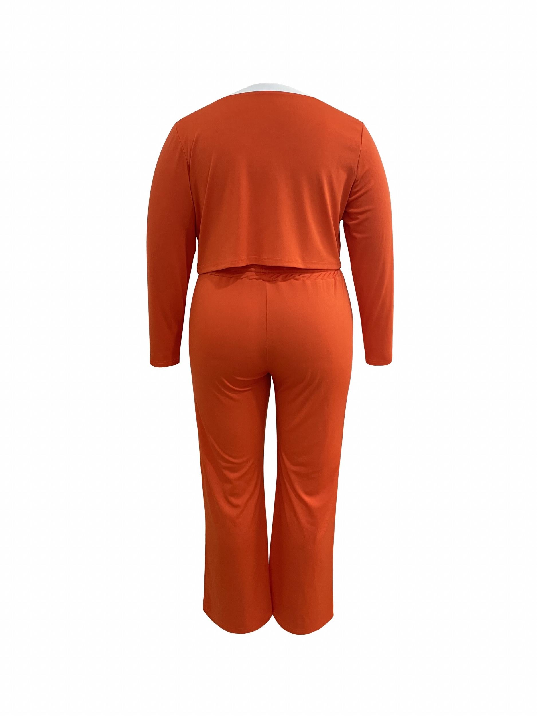  V Neck Tee & Drawstring Pants Two Piece Set
