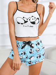 Panda Print Lounge Set Women's Loungewear