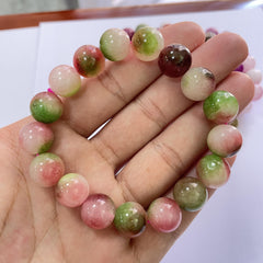 12MM Colorful Tourmaline Plum Blossom Jade Crystal Beads