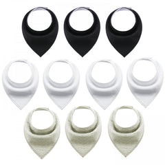 10pcs Baby Bandana Drool Bibs for Boys and Girls