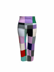  Patchwork Print High Rise Straight Leg Leggings