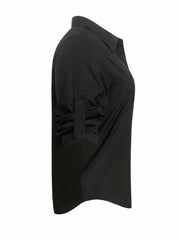  Solid Button Up Long Sleeve Blouse