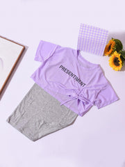 Girls Drawstring Cover Up T Shirt And Tank Dress Set
