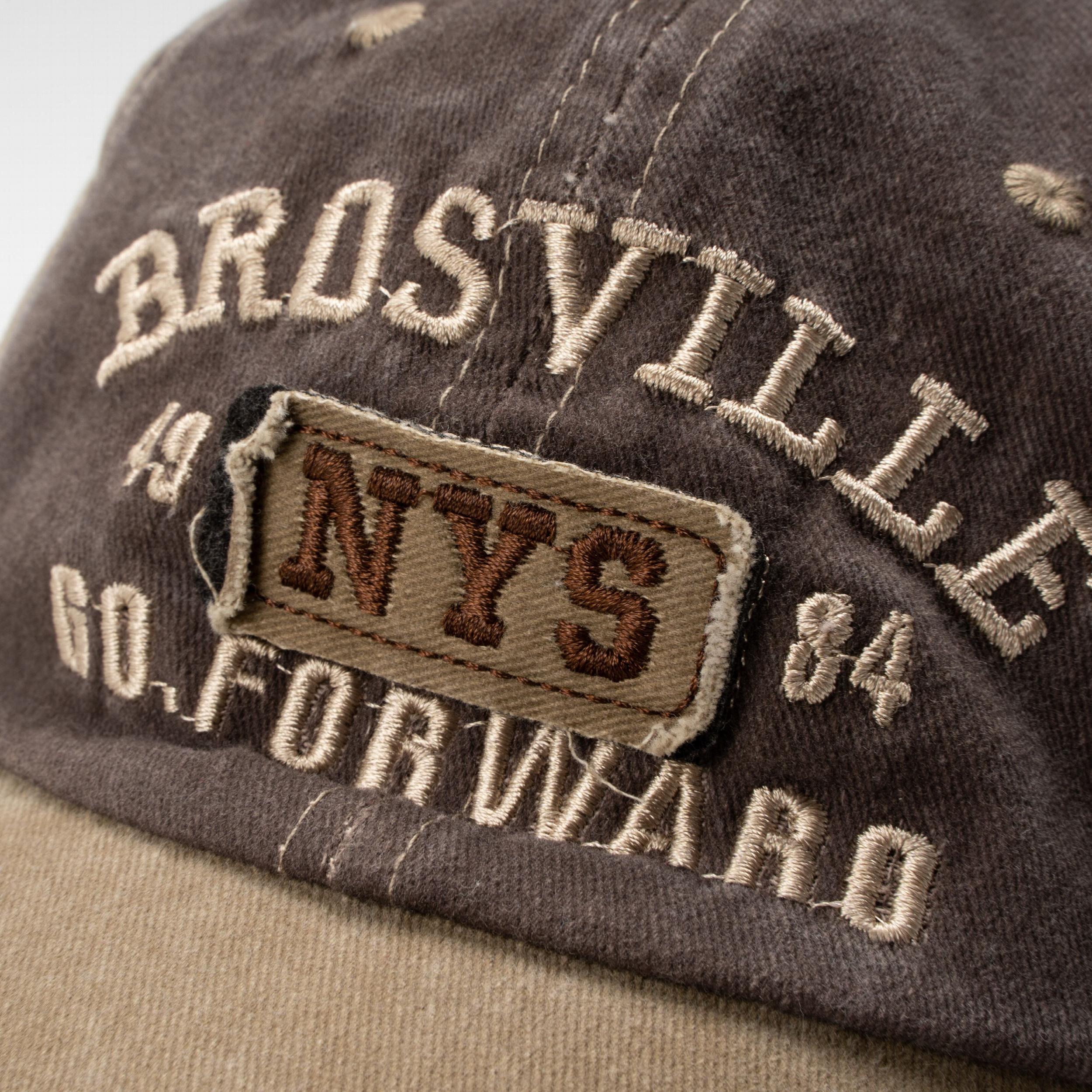 NYS Embroidery Patch Baseball Cap Washed Distressed Vintage Cotton Dad Hat