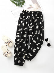 Kid Girls' Leaf Print Jogger Pants Breathable Summer Trousers