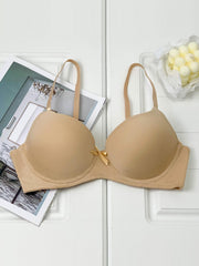 Glossy Thick Cup Bras & Bow T Shirt Bra Lingerie