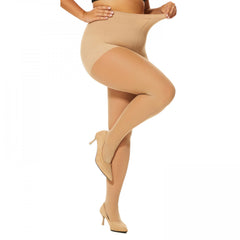  Casual Stockings Women's Plus Plain Colorblock High Rise