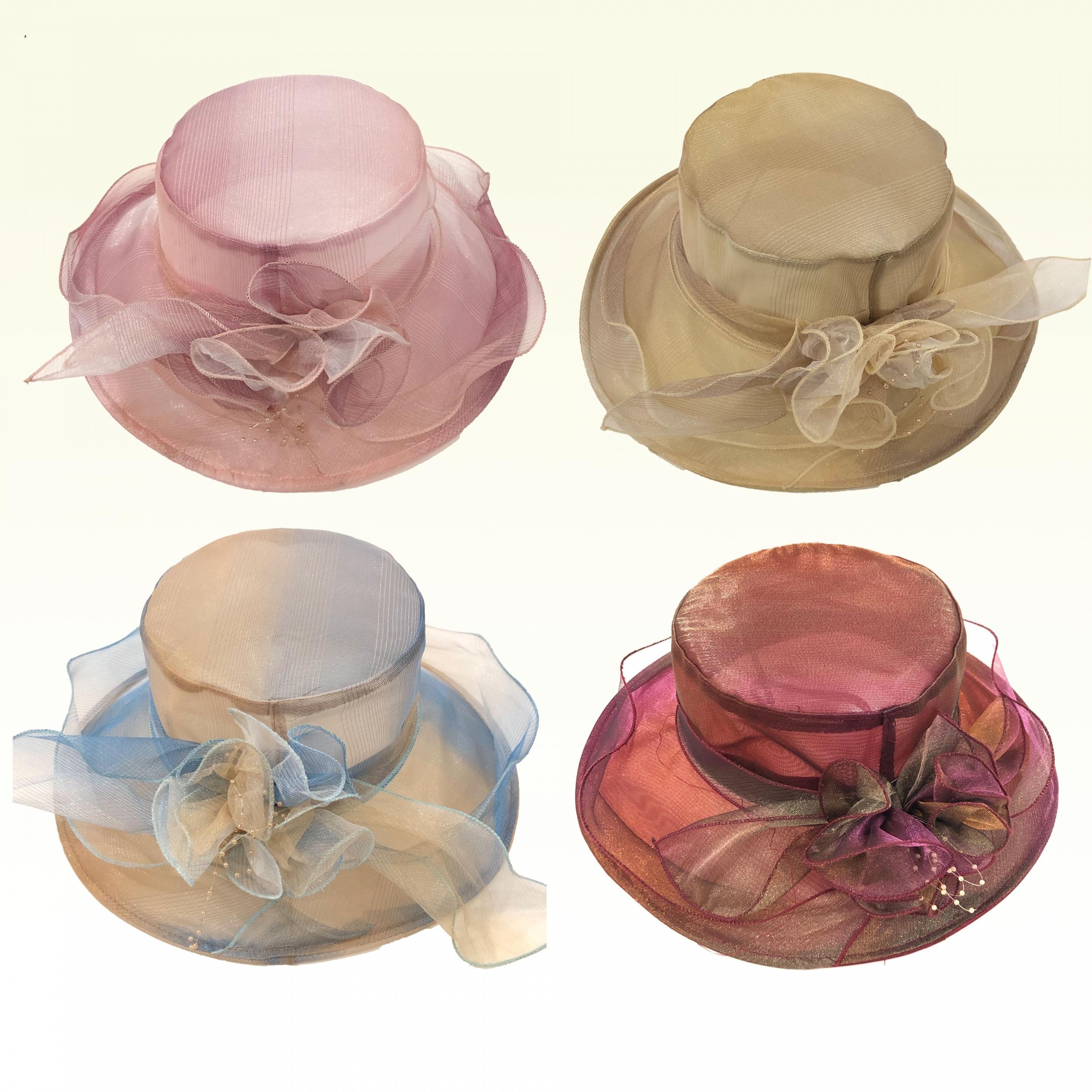 Gradient Organza Derby Hat Bucket Hats Travel Beach Hat Women