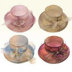 Gradient Organza Derby Hat Bucket Hats Travel Beach Hat Women