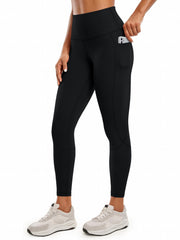 Solid Fitness Gym Leggings With Pocket High Waist Yoga Pants