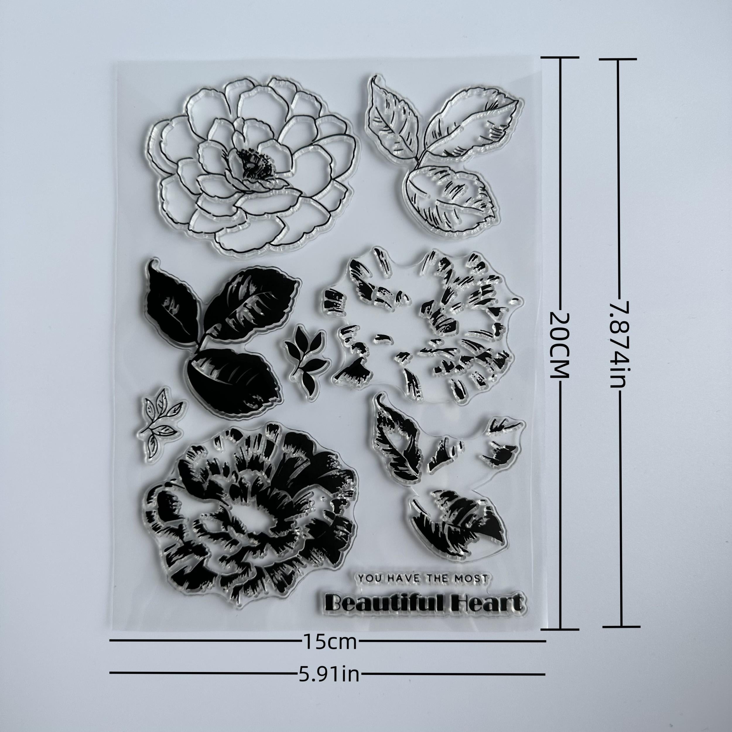 Flower & Butterfly Clear Stamp Set for Card Making & Scrapbooking