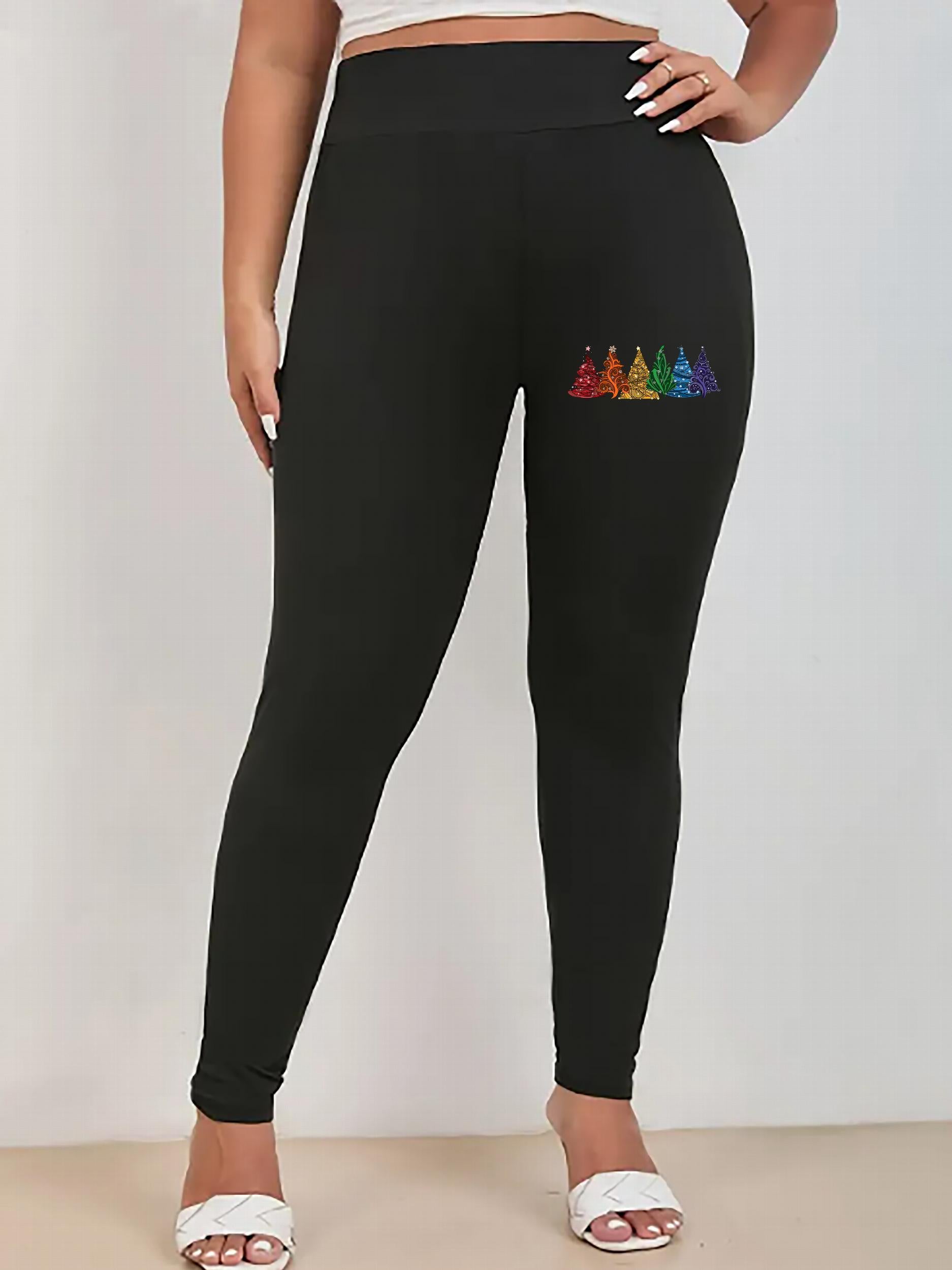 Women's Plus Tree Print High Rise Skinny Leggings