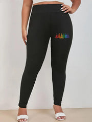 Women's Plus Tree Print High Rise Skinny Leggings