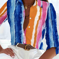  Tie Dye Button-Up Collar Top