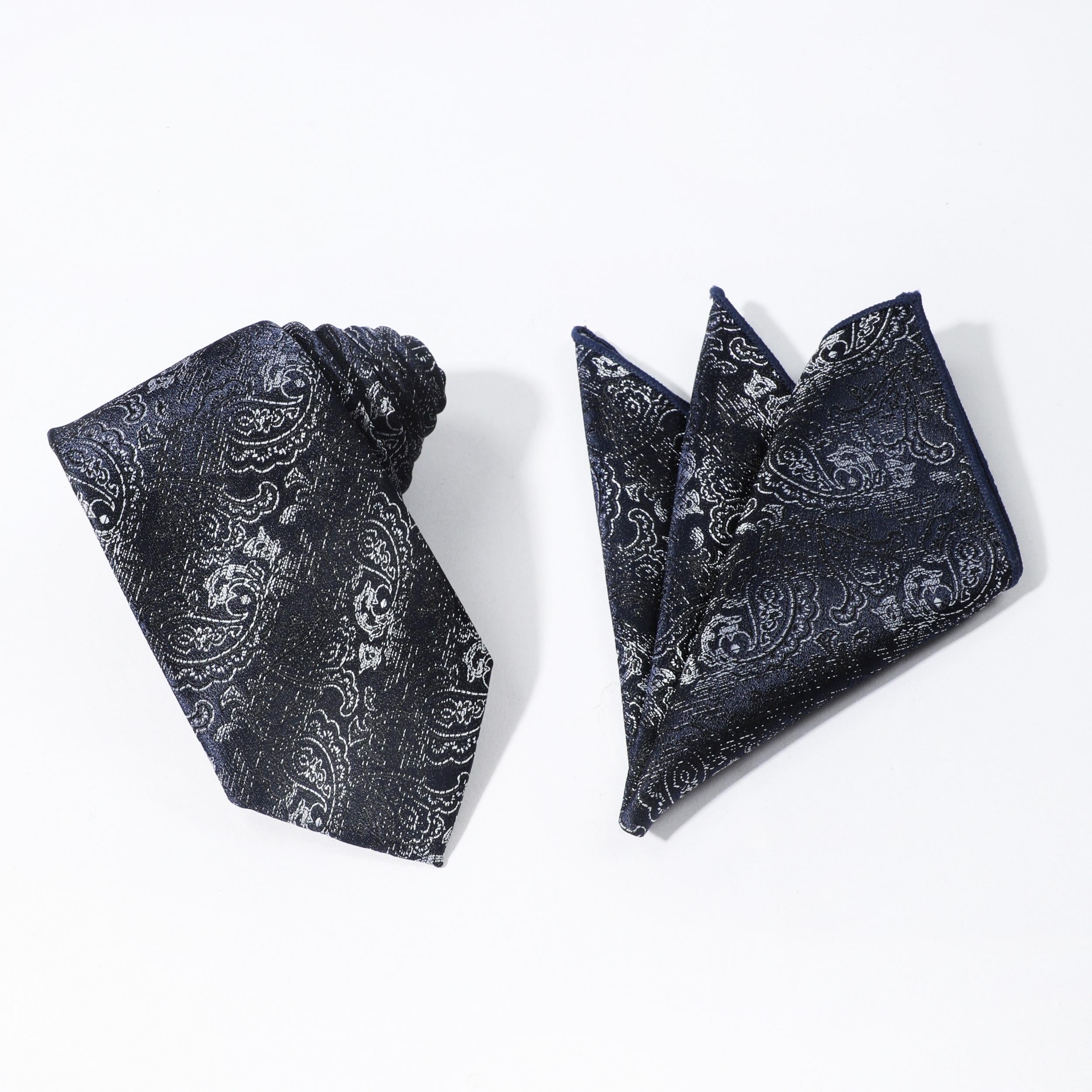 Cashew Stripe Ethnic Style Tie Pocket Square Set