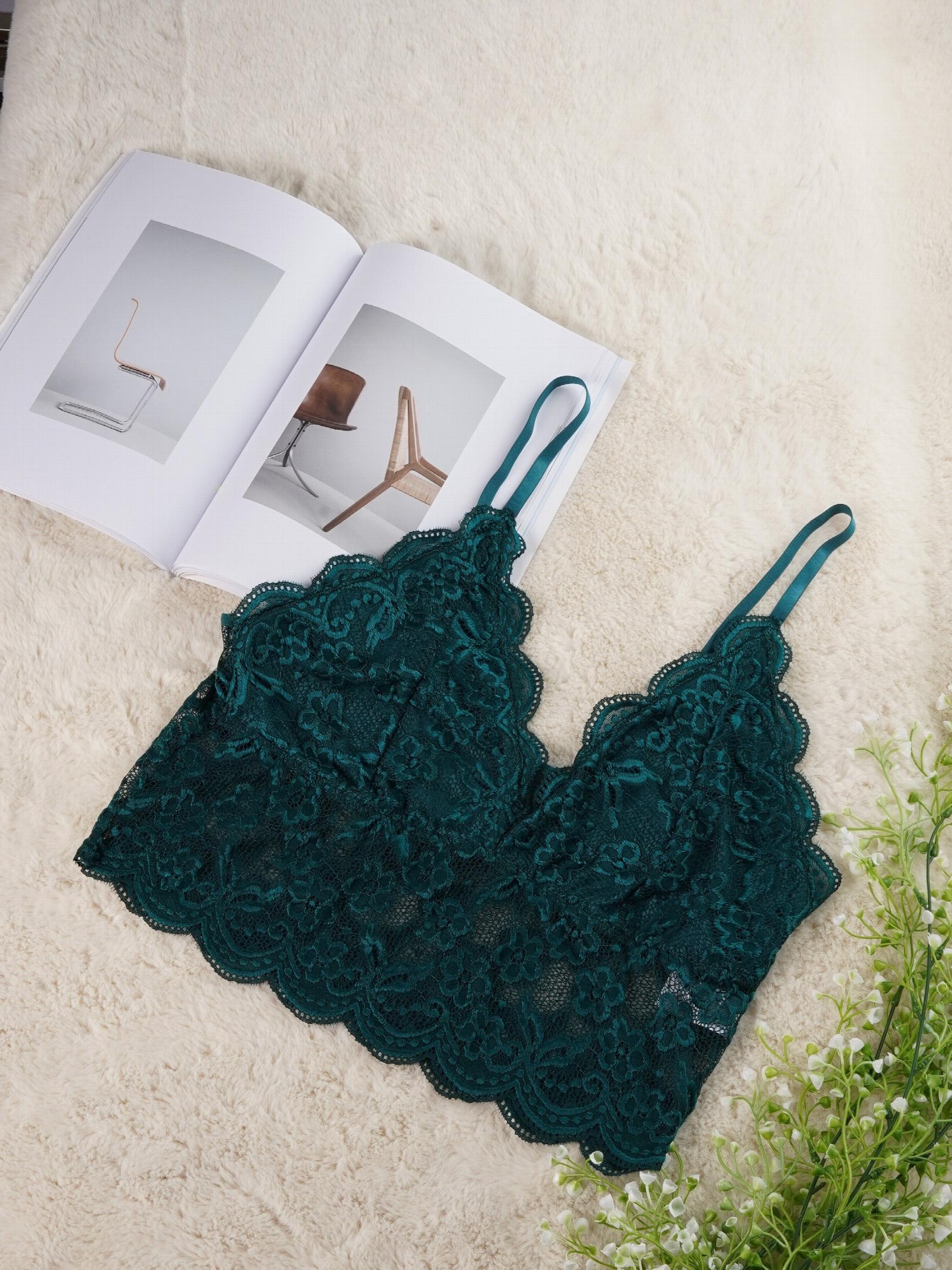 Floral Embroidery Longline High Stretch Bra Plus Size Women's Plus