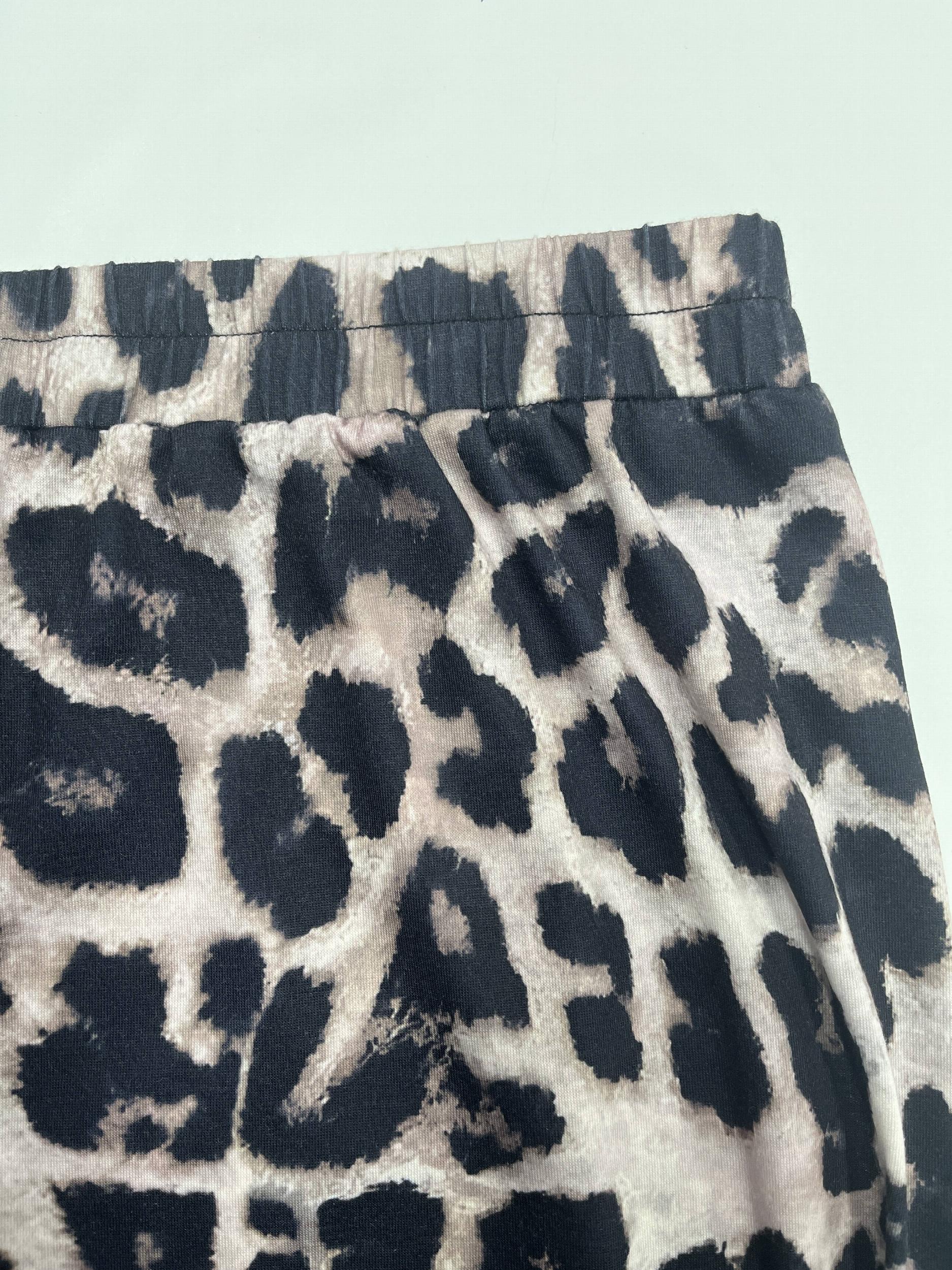 Leopard Print High Rise Wide Leg Trousers