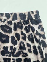  Leopard Print High Rise Wide Leg Trousers