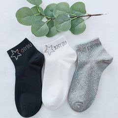 5 Pairs Star Rhinestone Socks for Women