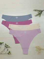 4 Pack Women's Plus Size Seamless Low Waist Cooling Briefs Set