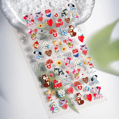 5D Cat Animal Nail Art Sticker Self-adhesive Plastic Women Nail Art Sticker