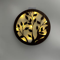 Children's Room Decoration Wall Clock LED Creative Light Retro Wooden Sign