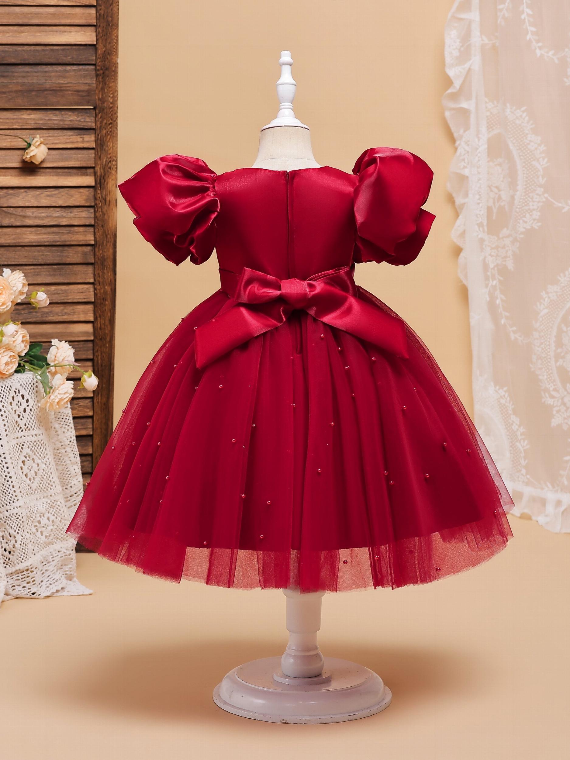 Girl's Princess Tutu Dress For Birthday Flower Girl Wedding Dress