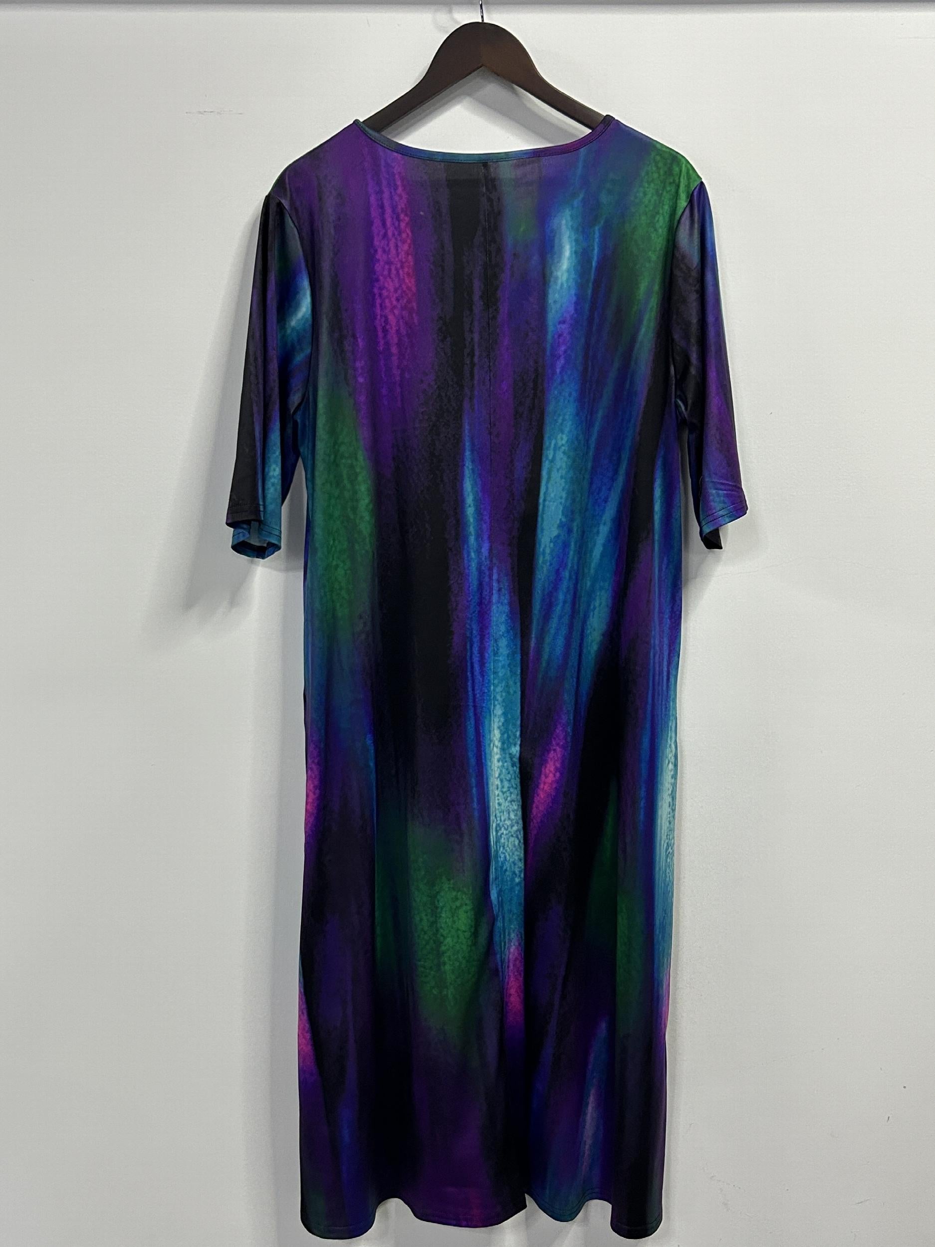  Casual Dress Women's Plus Print Button Decor Short Sleeve Dress