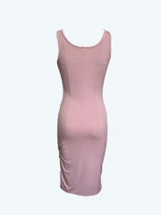 Solid Split Tank Dress Sexy Squared Neck Sleeveless Dress