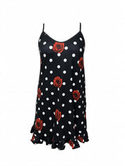  Rose & Polka Dot Print Cami Sleep Dress