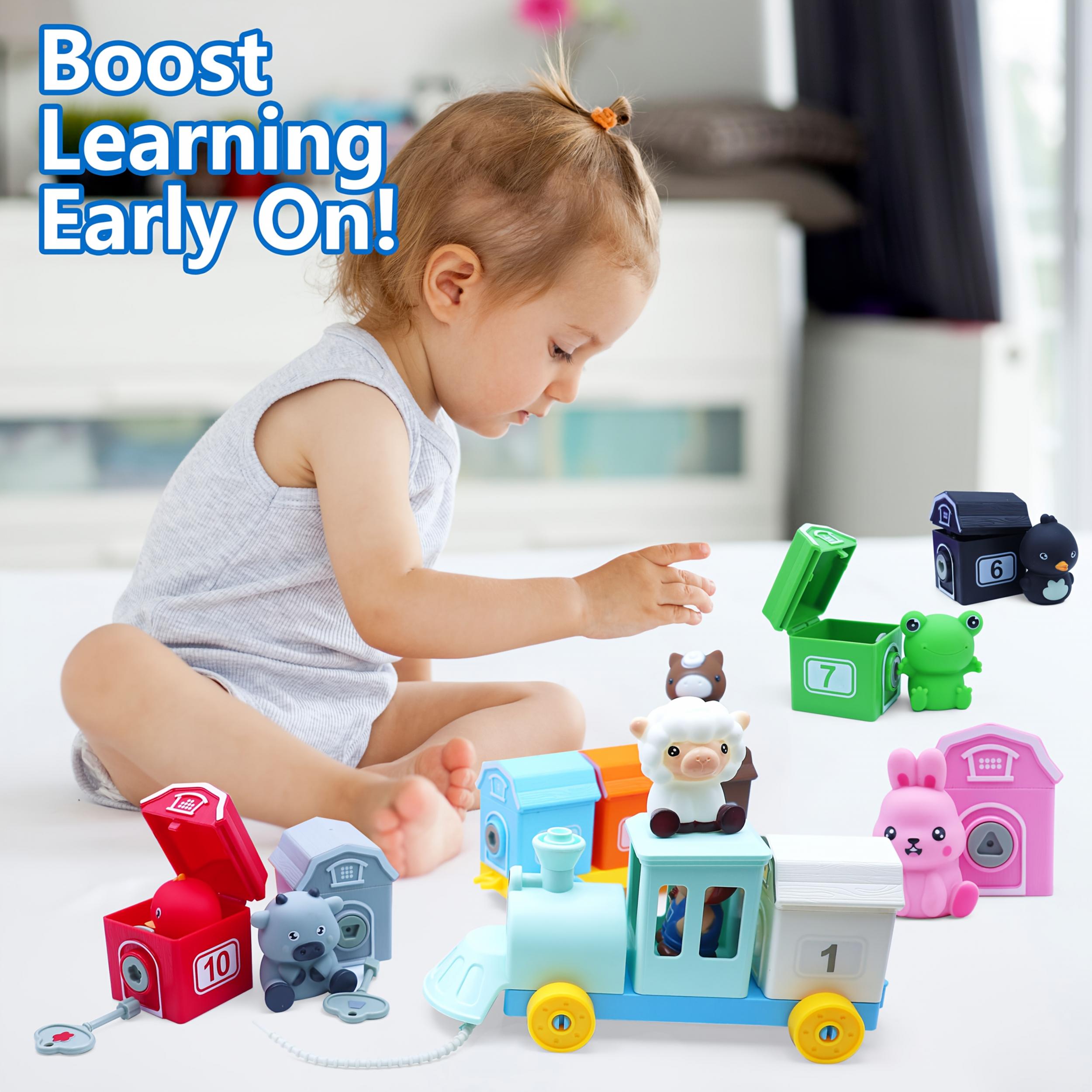 Treasure Game Matching Train with 10 Animal Puppets