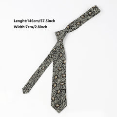 Business Style Feather Cashew Pattern Tie For Men