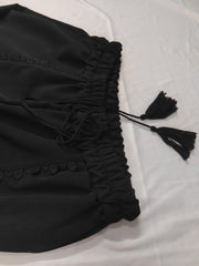  Lace Trim Wide Leg Trousers