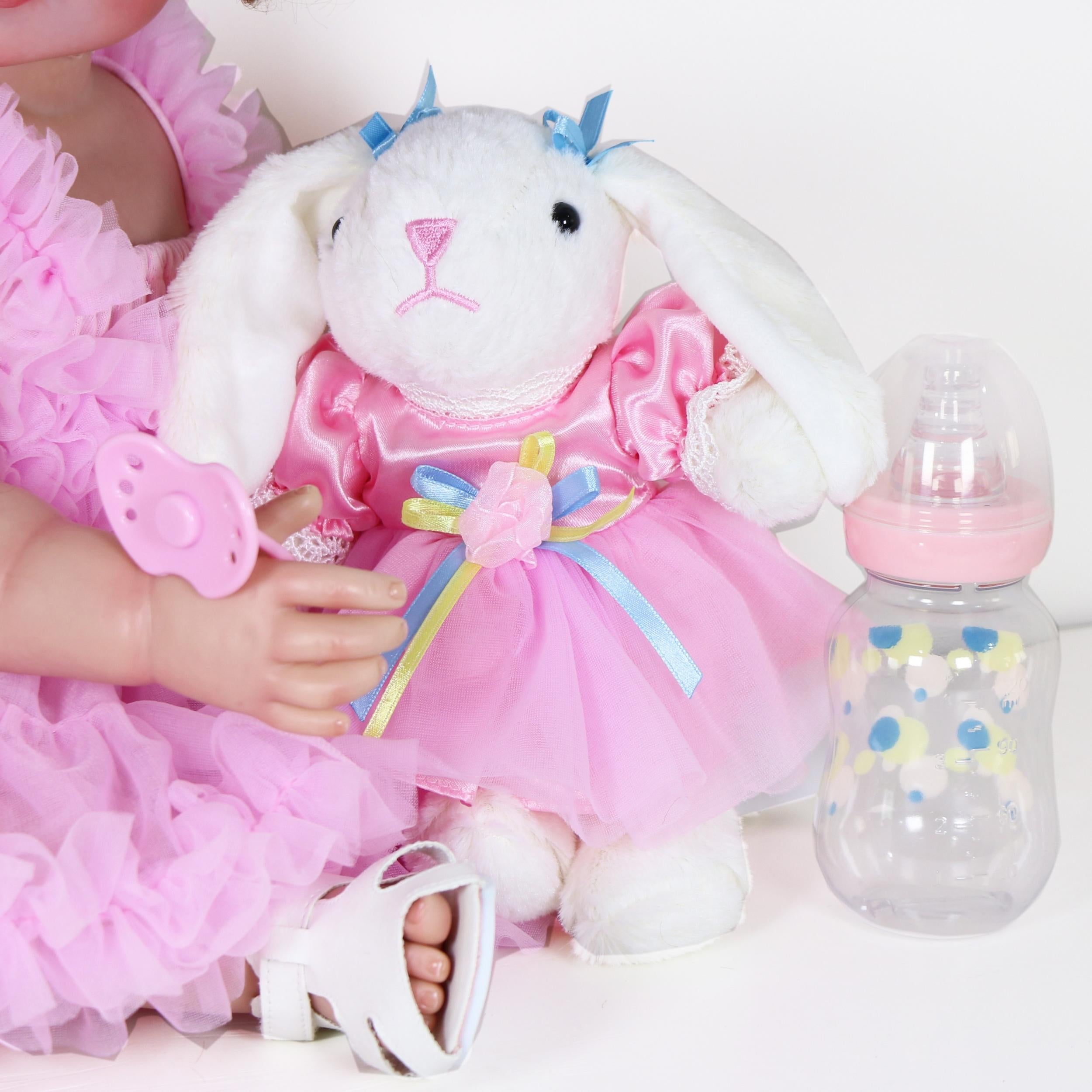 55" Doll 3D Painted Skin Soft Full Vinyl Rooted Hair Plush Bunny Gift