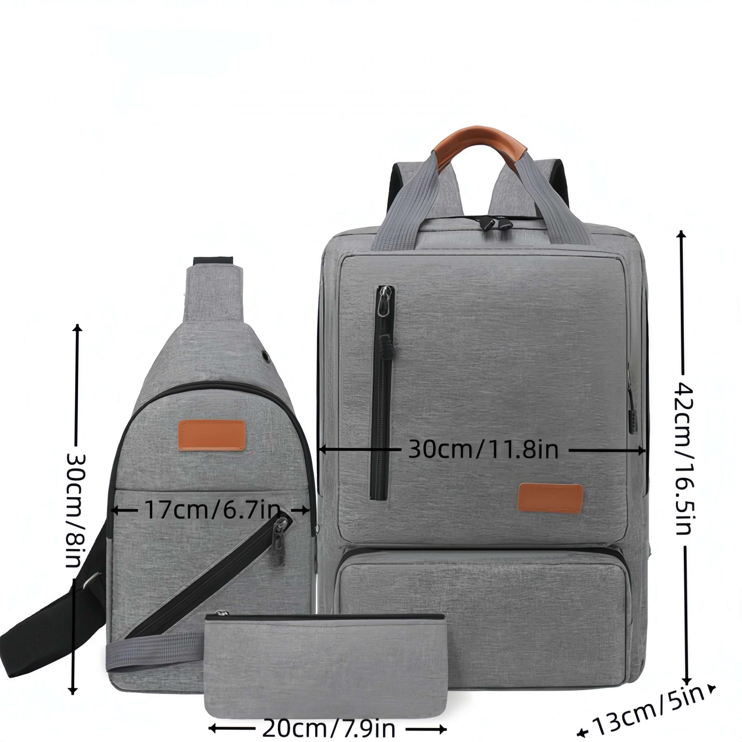 British Style Backpack 3-Piece Set