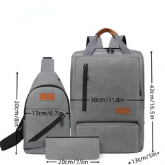 British Style Backpack 3-Piece Set