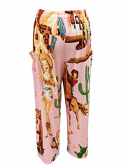  Cowgirl Print High Rise Wide Leg Pants
