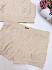 Argyle Textured Pajama Set Crew Neck Tank & Shorts