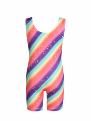 Girls Sleeveless Athletic Jumpsuit Gymnastics Leotards Outfit