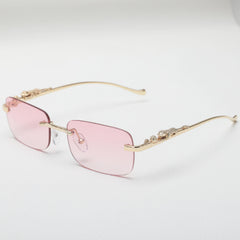 Square Rimless Glasses Women Sunglasses