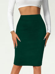 Solid Bag Hip Skirts High Waist Pencil Skirts Women's Clothing