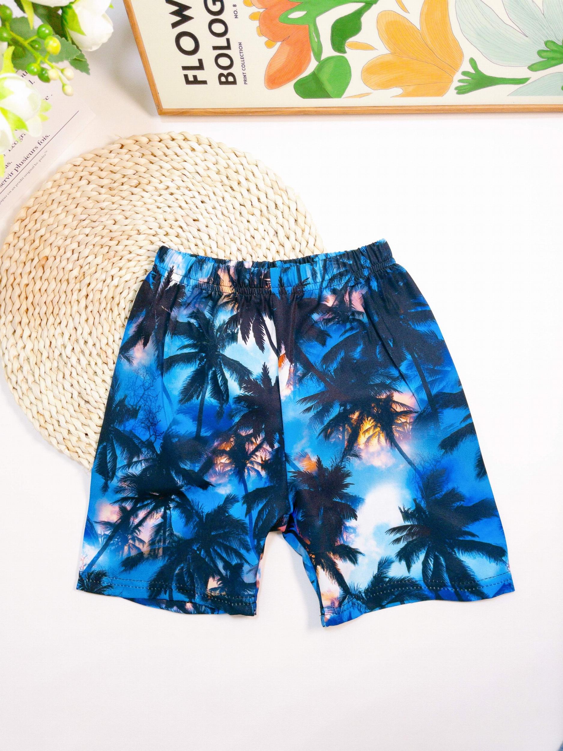 Boys Casual Coconut Tree Shorts Swim Trunks For Summer Holiday