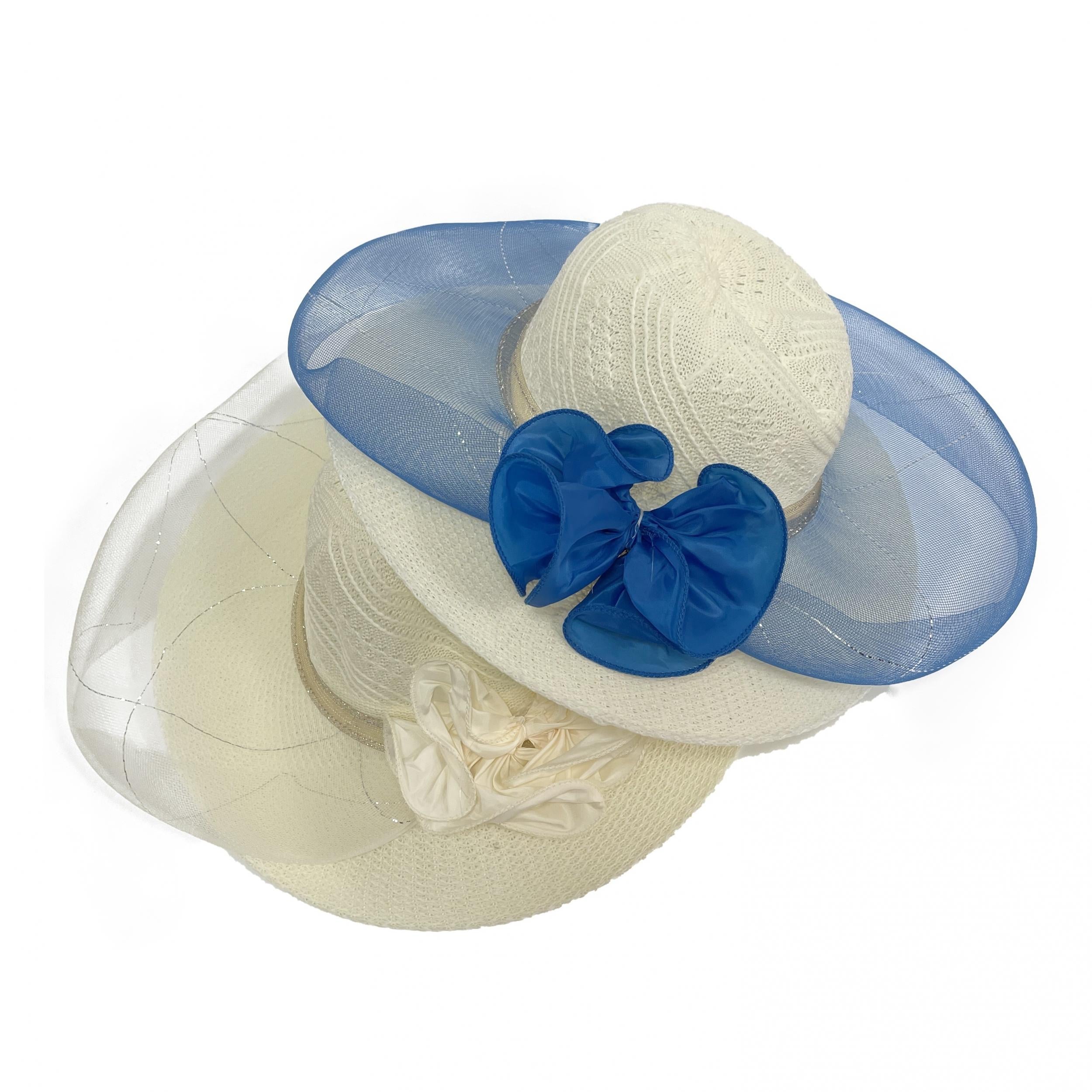 Wide Brim Mesh Veil Flower Sun Hat Straw Hat