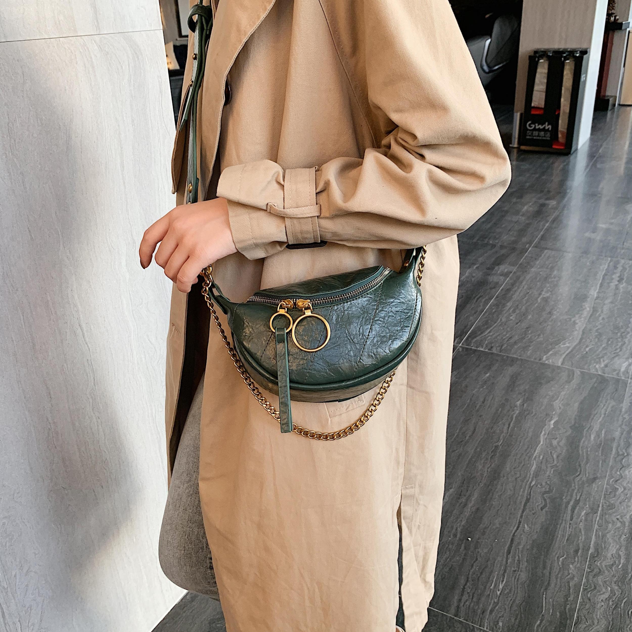 PU Leather Crossbody Bags For Women Chain Small Shoulder Bag