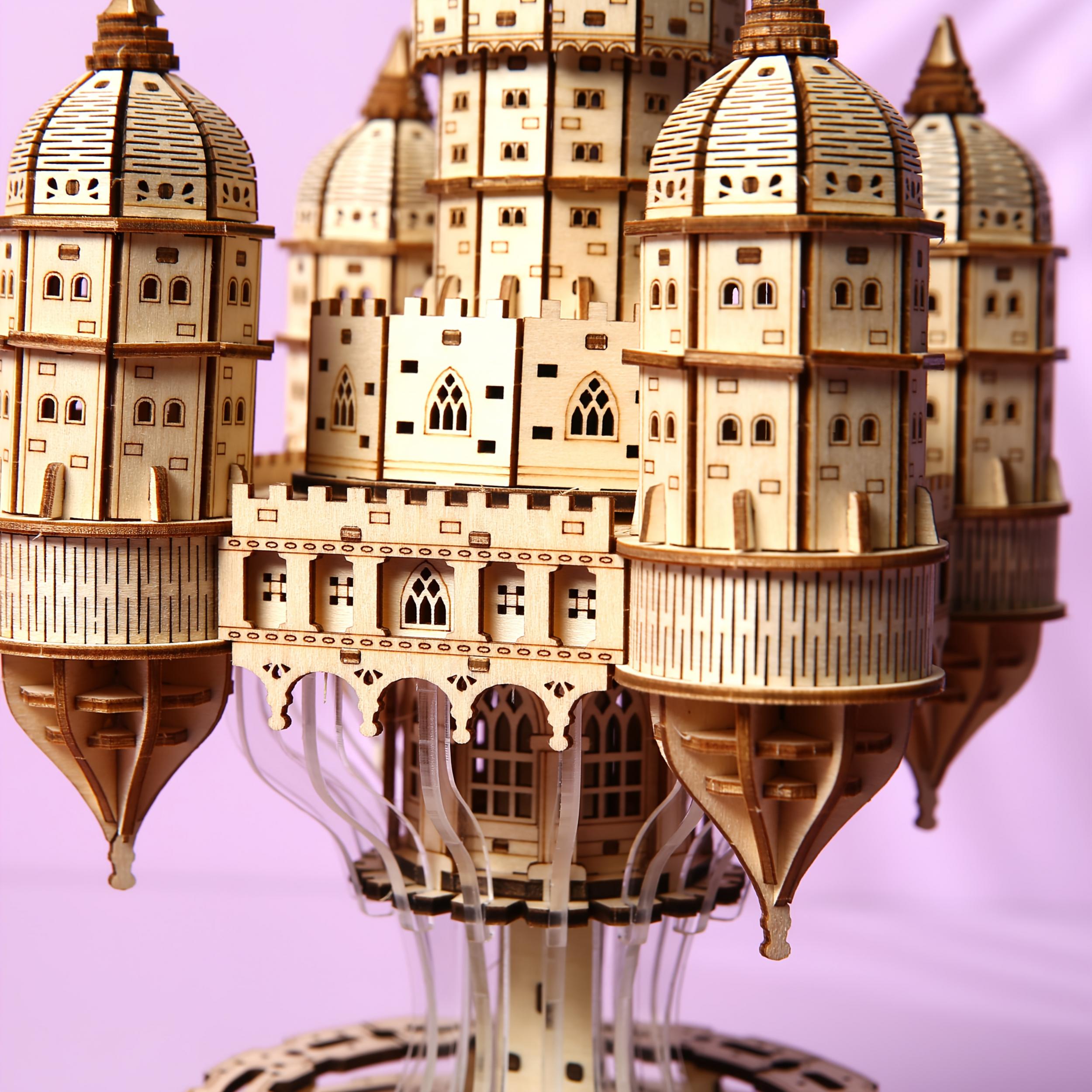 3D Wooden Puzzle Model City in the Sky - Complex Build for Collectors - Ages 14+
