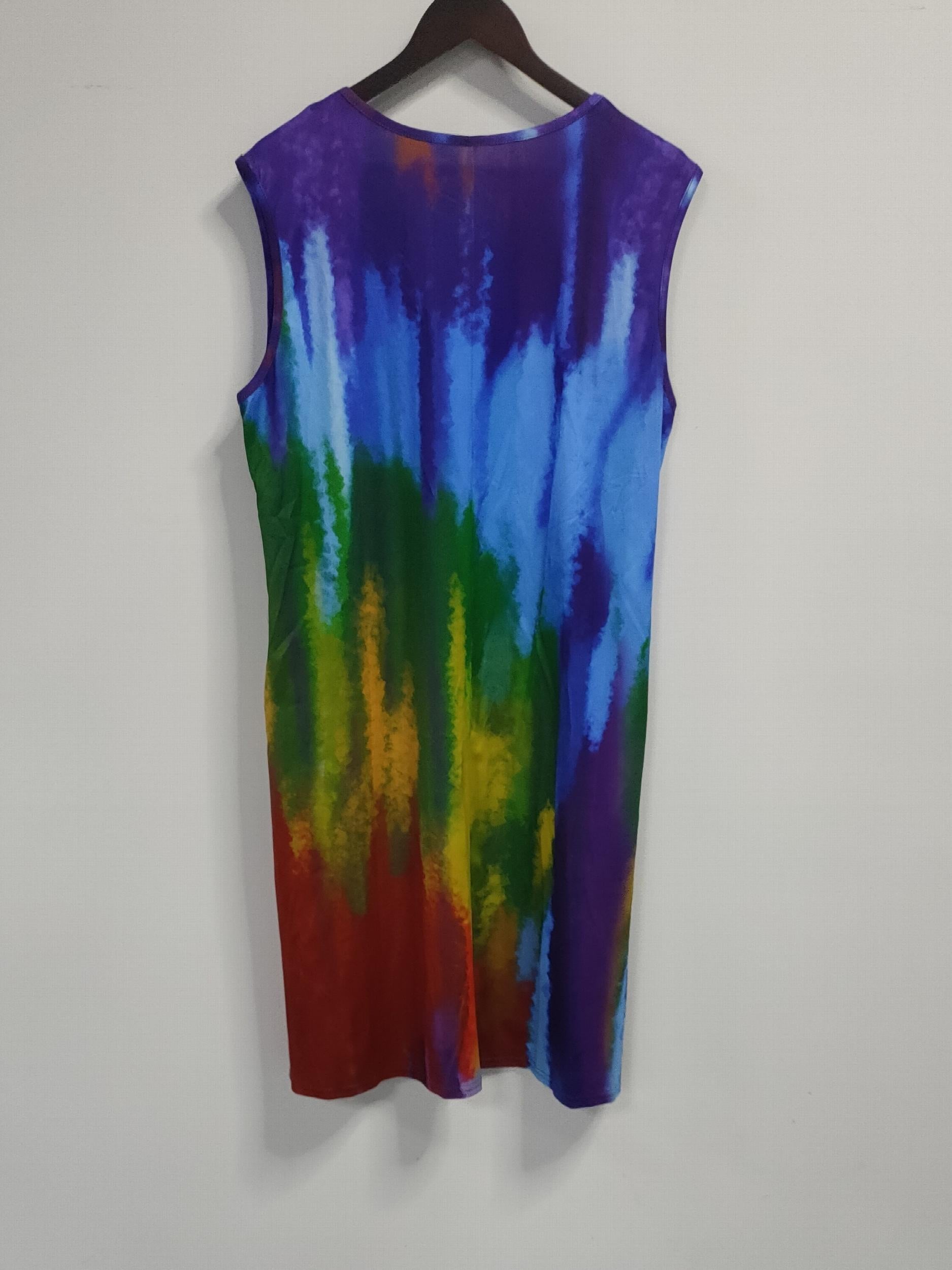 Tie Dye Tank Dress with Pockets - Plus Size