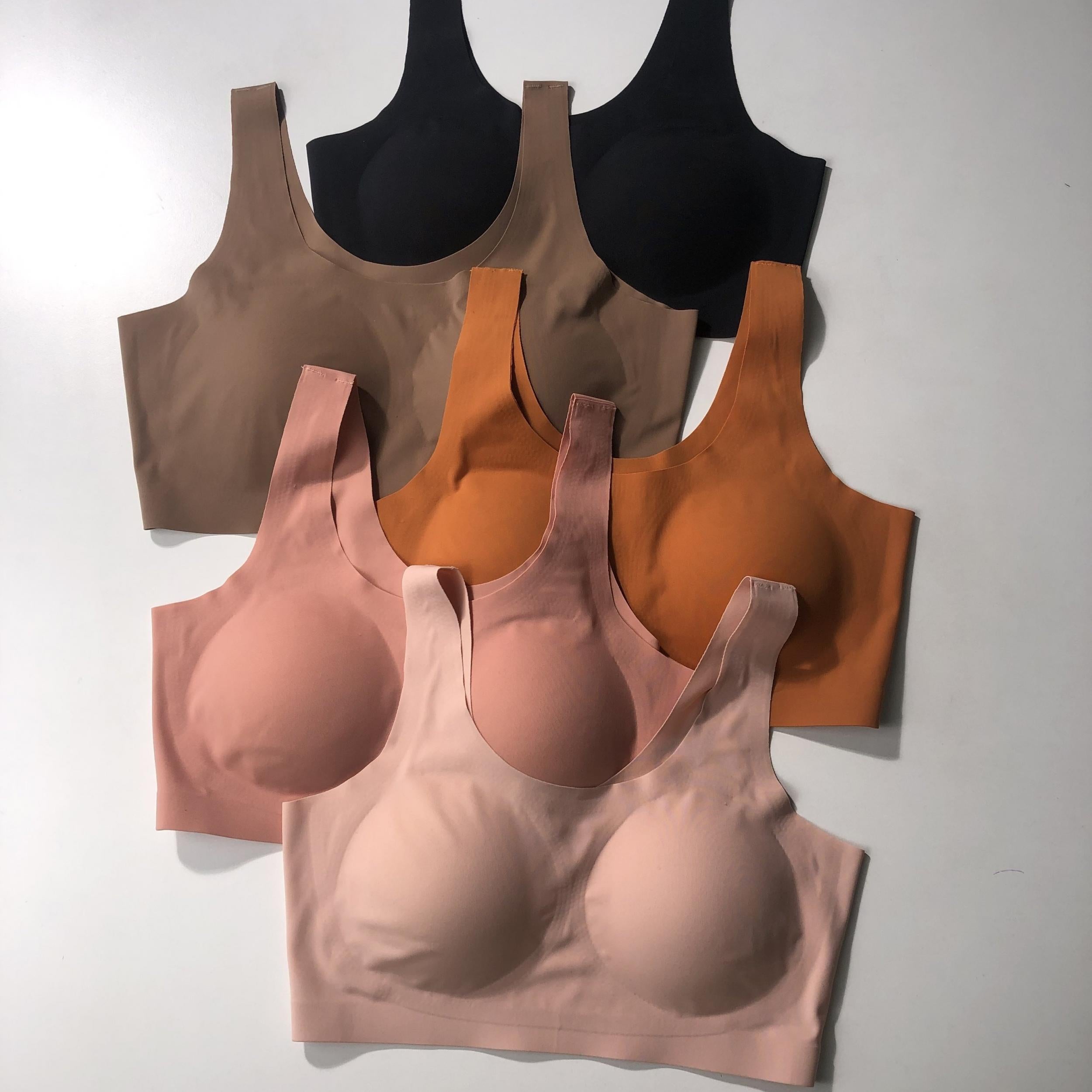 5pcs Seamless Wireless Bras Soft Hollow Out Everyday Bra Women's Lingerie