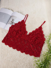 Floral Embroidery Longline High Stretch Bra Plus Size Women's Plus